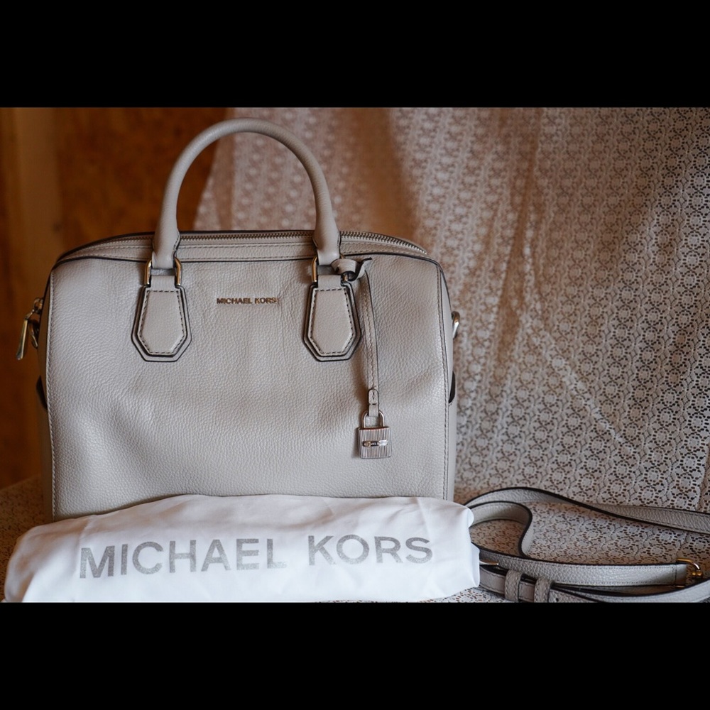 Michael Kors top handle satchel handbag grey